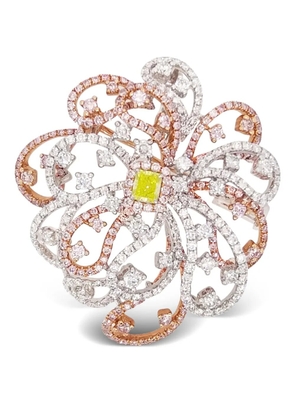 HYT Jewelry 18K gold floral diamond pendant - Silver