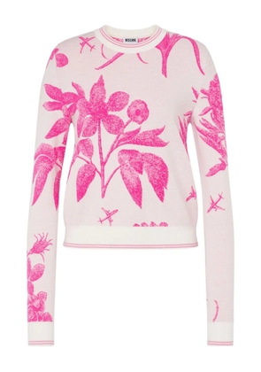 Moschino floral-print wool sweater - White