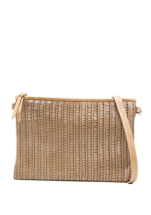 Reptile's House leather woven satchel - Neutrals