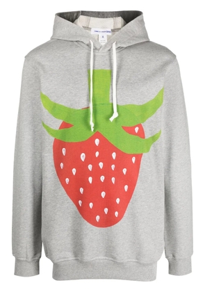 Comme Des Garçons Shirt fruit-print cotton hoodie - Grey