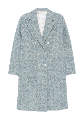 Manuel Ritz double-breasted chevron-tweed coat - Blue