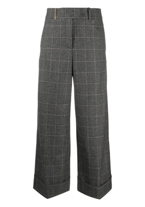 Peserico checked wide-leg trousers - Grey