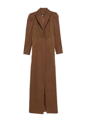 M.Marquise Roana bead-embellished coat - Brown