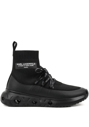 Karl Lagerfeld sock-knit lace-up sneakers - Black