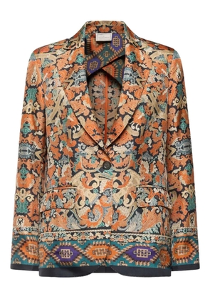 Pierre-Louis Mascia paisley-print single-breasted blazer - Orange
