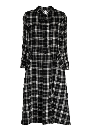 Comme des Garçons TAO check-print long coat - BLACK WHITE