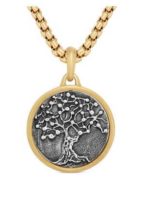 David Yurman 18kt yellow gold and sterling silver Life and Death Duality amulet (30mm)