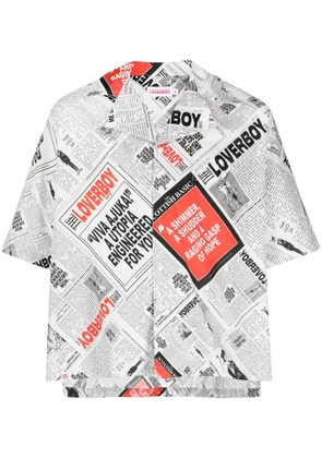 Charles Jeffrey Loverboy graphic-print organic cotton shirt - Black
