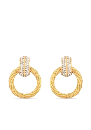 Christian Dior Pre-Owned 1980s pre-owned crystal-embellished post-back earrings - Gold