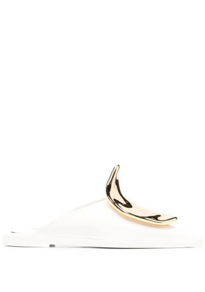 Jil Sander flat leather mules - White