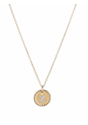 David Yurman 18kt yellow gold Z Initial Charm diamond necklace