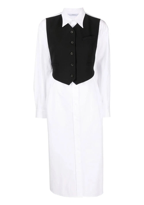 pushBUTTON waistcoat-detail shirt dress - Black