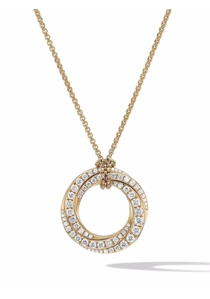 David Yurman 18kt yellow gold Pavé Crossover diamond necklace (21mm)