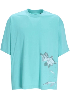 Y-3 graphic-print cotton T-shirt - Blue