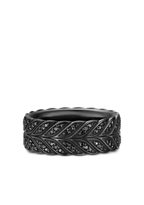 David Yurman Chevron Pavé diamond band ring (9mm) - Black