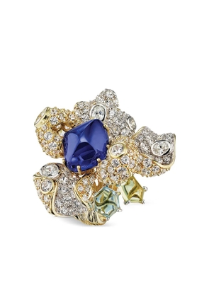 Anabela Chan 18kt gold vermeil Sapphire Blossom gemstone ring - Blue