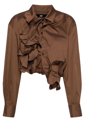 JNBY flower-detailing cotton shirt - Brown