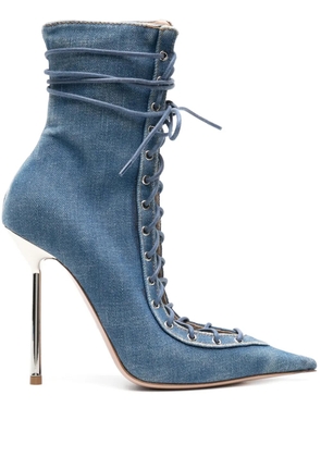 Le Silla Colette 120mm denim ankle boots - Blue