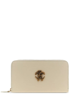 Roberto Cavalli zip-around logo-embellished wallet - Neutrals