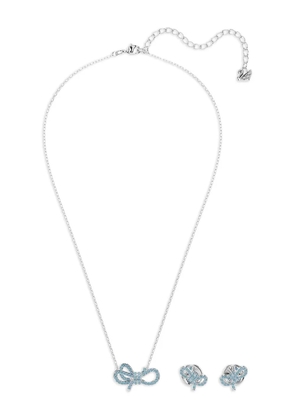 Swarovski Lifelong Bow crystal necklace set - Silver