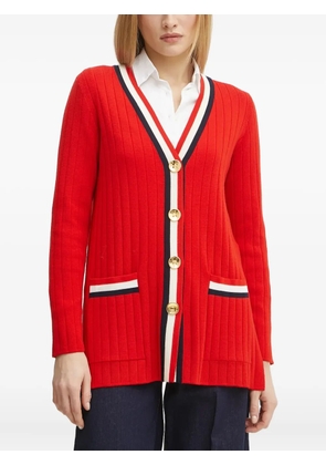 LUISA SPAGNOLI ribbed-knit button cardigan - Red
