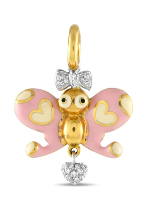 Aaron Basha 18K yellow gold Butterfly diamond and enamel Butterfly charm