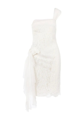 Valentino Garavani floral lace one-shoulder midi dress - White