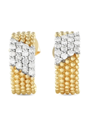LB Exclusive 14K yellow gold diamond hoop earrings
