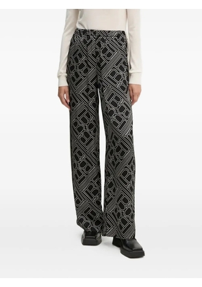 Bruuns Bazaar logo-pattern side-stripe trousers - Black