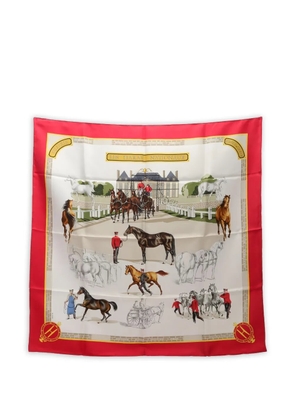 Hermès Pre-Owned 2010s Les Haras Nationaux silk scarf - White