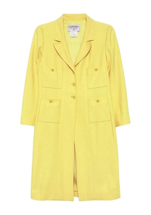 CHANEL Pre-Owned 1997 single-breasted coat - Yellow