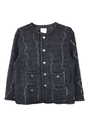 Readymade tweed heart-button jacket - Black