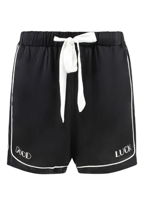 MR. SATURDAY piped-trim silk shorts - Black