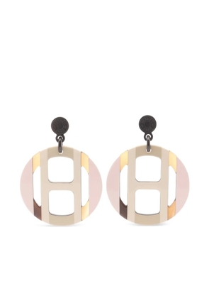 Hermès Pre-Owned 2010s Orb buffalo horn earrings - Pink