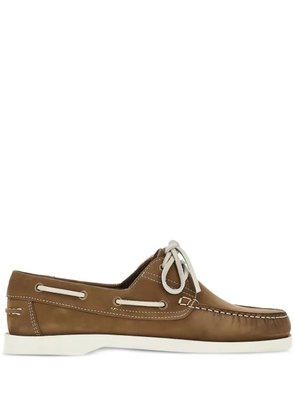 SAXONE OF SCOTLAND contrast-stitching boat shoes - Brown