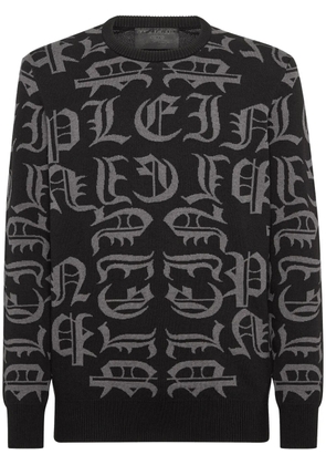 Philipp Plein logo-intarsia sweater - Black