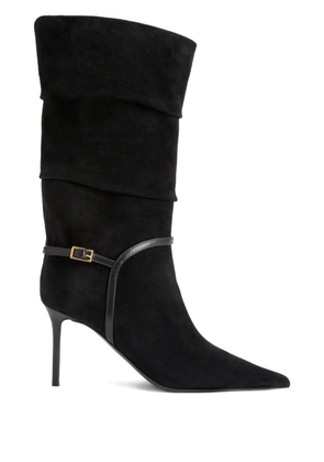 Giuseppe Zanotti 85mm SECRET pleated suede boots - Black