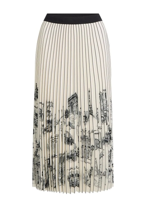 Karl Lagerfeld striped pleated midi skirt - Neutrals