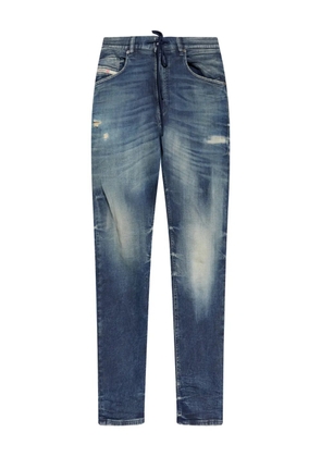 Diesel Krooley drawstring-waist distressed jeans - Blue
