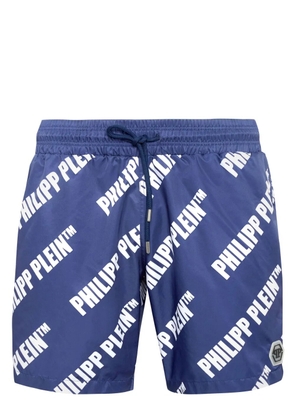 Philipp Plein logo-print swim shorts - Blue