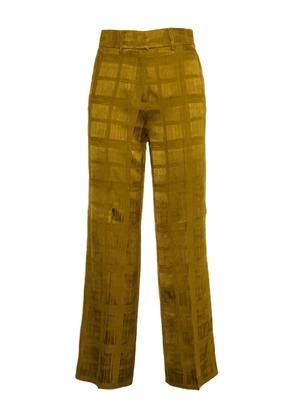 Momoni Mamao check straght trousers - Yellow