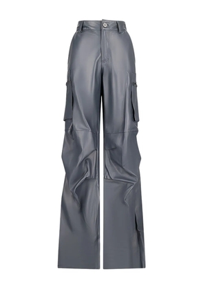 Salvatore Santoro cargo leather trousers - Grey