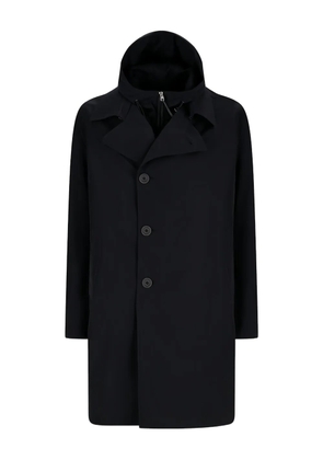 Herno hooded single-breasted coat - Black