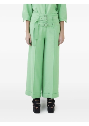 Gloria Coelho double-buckle wide-leg trousers - Green