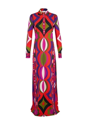 PUCCI Collane print buttoned maxi dress - Red