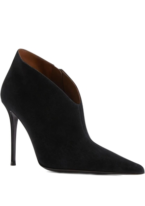Giuseppe Zanotti pointed-toe v-cut suede heeled pumps - Black