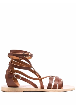 Ancient Greek Sandals Satira gladiator leather sandals - Brown