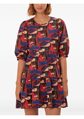 FARM Rio Wild Mushrooms puff-sleeve mini dress - Red