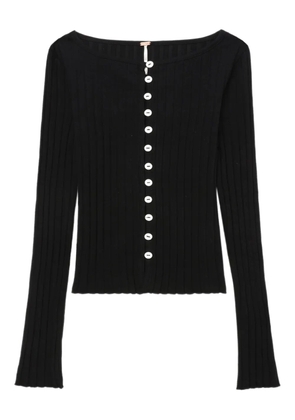 Free People ribbed long sleeves top - Black