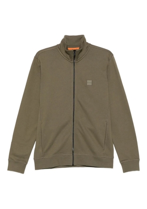 BOSS zip-neck logo sweatshirt - Green